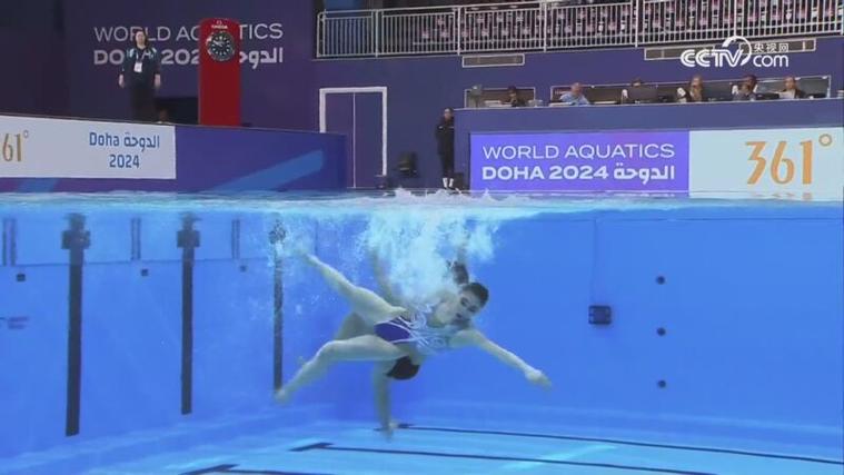 世界泳联世锦赛花样游泳双人自由自选a组预赛